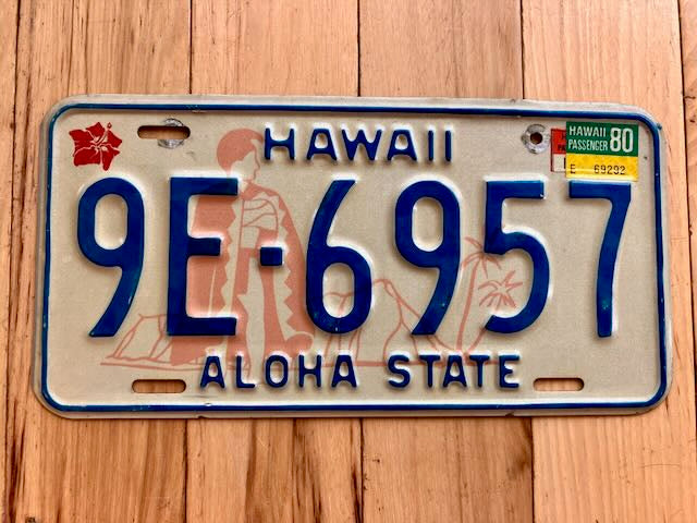 1980 Hawaii License Plate