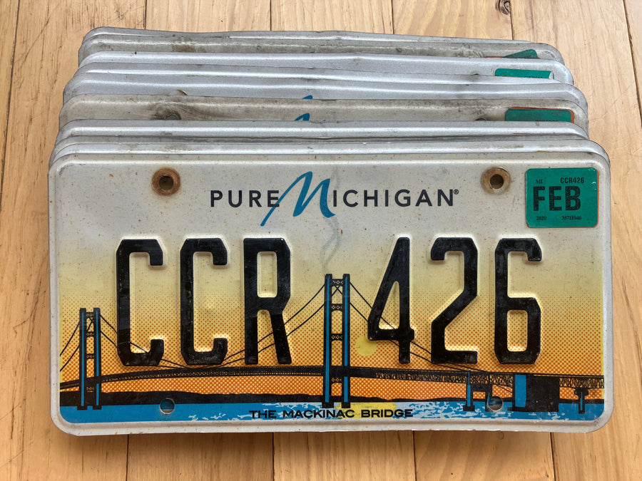 10 Set of 2014 Base Michigan Mackinac Bridge License Plates In Craft Condition