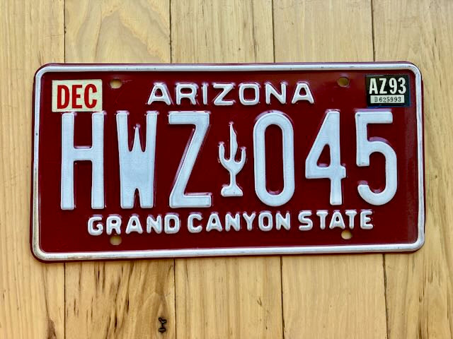 1993 Arizona License Plate