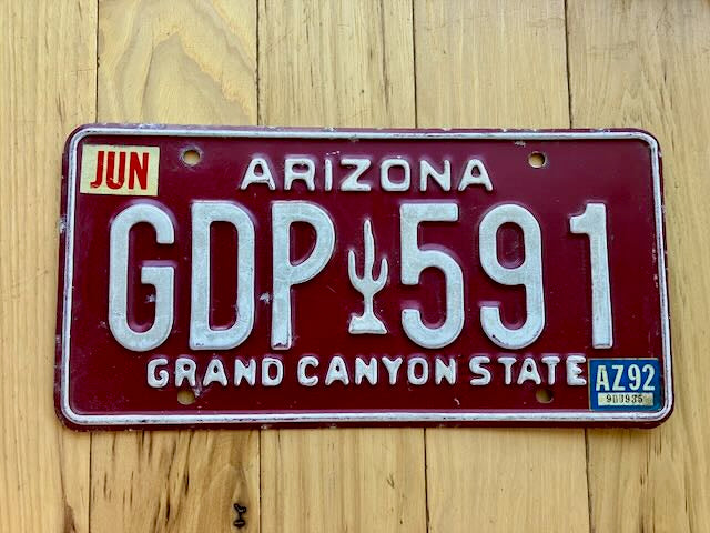 1992 Arizona License Plate