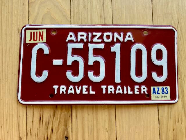 1983 Arizona Travel Trailer License Plate