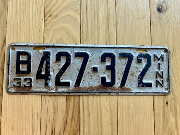 1933 Minnesota License Plate