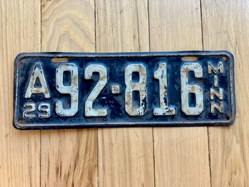 1929 Minnesota License Plate