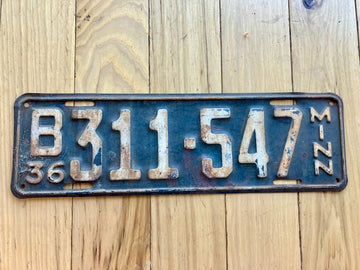 1936 Minnesota License Plate