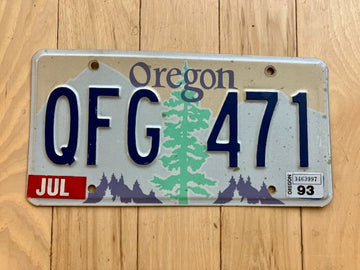 1993 Oregon License Plate