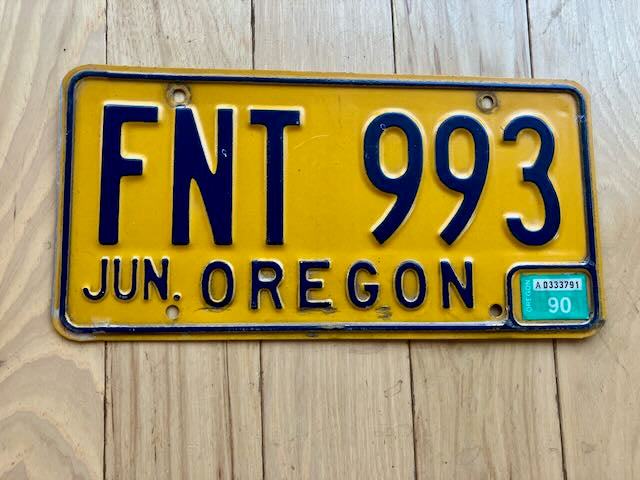 1990 Oregon License Plate