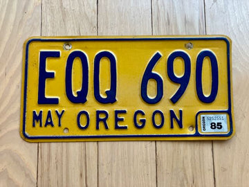 1985 Oregon License Plate