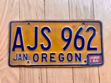 1988 Oregon License Plate