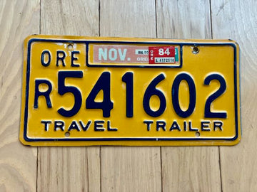 1984 Oregon Travel Trailer License Plate