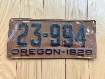 1928 Oregon License Plate