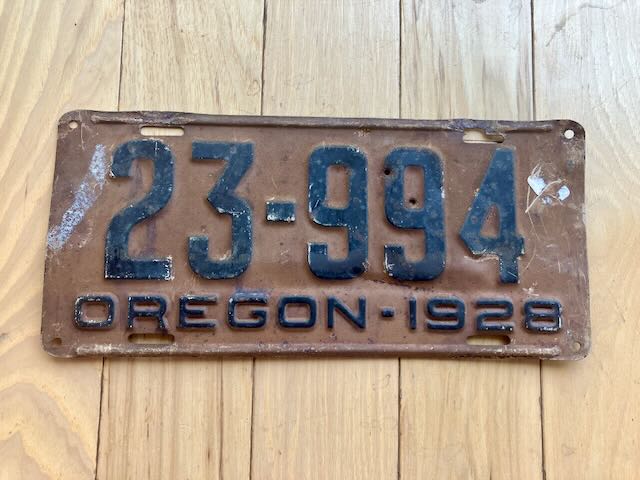 1928 Oregon License Plate