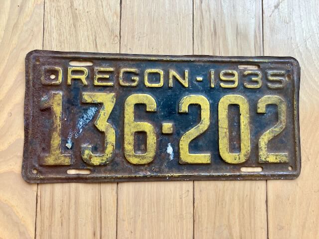 1935 Oregon License Plate