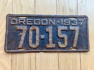 1937 Oregon License Plate