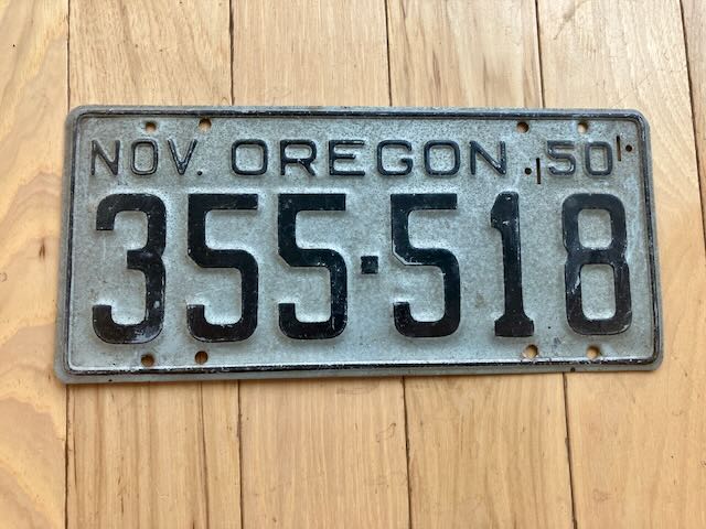 1950 Oregon License Plate