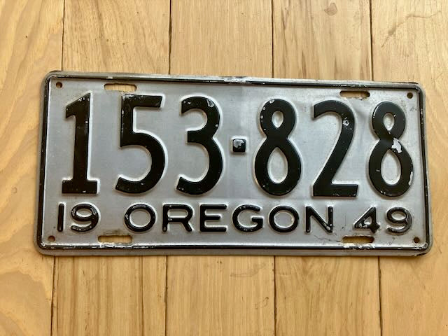 1949 Oregon License Plate