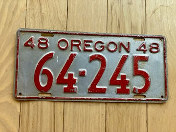 1948 Oregon License Plate