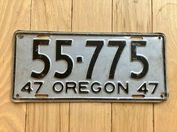 1947 Oregon License Plate