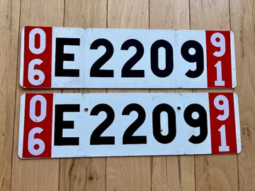 1991 Pair of Sweden License Plate