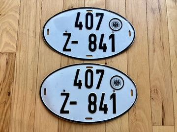 Pair of German Oval License Plate