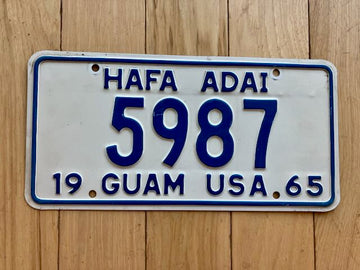 1965 Guam Hafa Adia License Plate