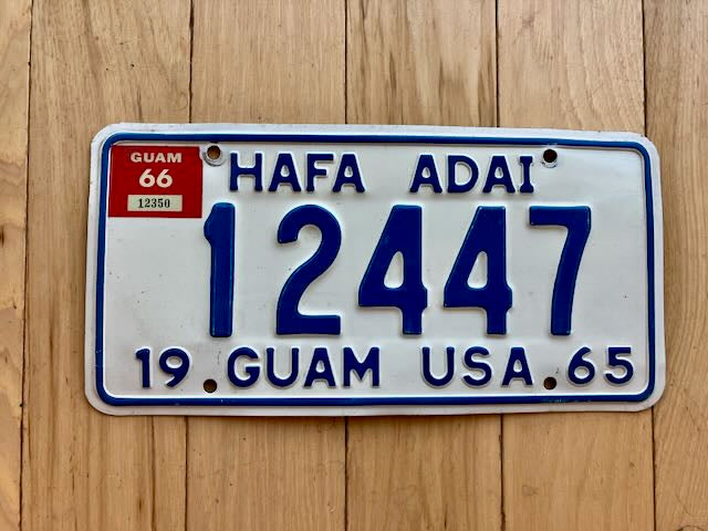 1965 Guam Hafa Adia License Plate