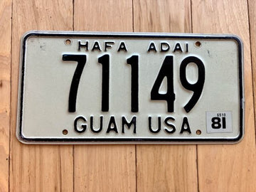 1981 Guam Hafa Adia License Plate