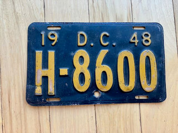 1948 Washington DC License Plate