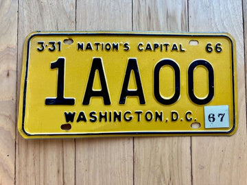 1966 Washington DC Sample License Plate