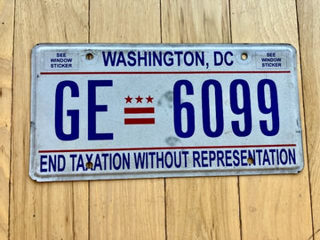 Washington D.C. License Plate - Taxation Without Representation