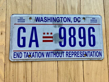 Washington D.C. License Plate - Taxation Without Representation