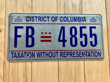 Washington D.C. License Plate - Taxation Without Representation