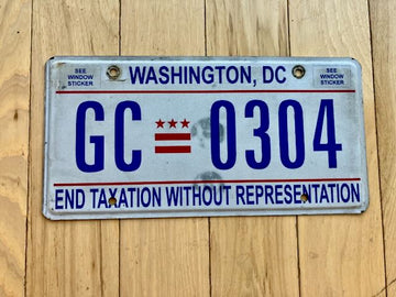 Washington D.C. License Plate - Taxation Without Representation