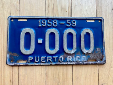 1958 Puerto Rico Sample License Plate