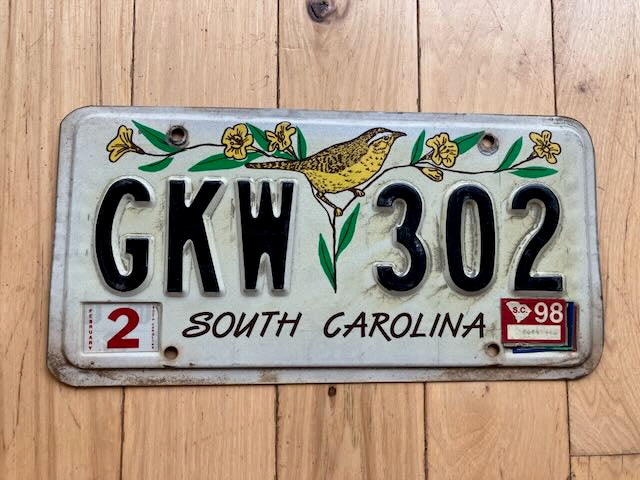 1998 South Carolina License Plate