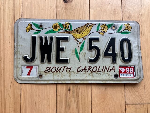 1998 South Carolina License Plate