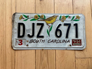 1994 South Carolina License Plate