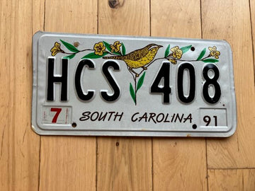 1991 South Carolina License Plate