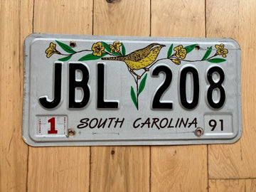 1991 South Carolina License Plate