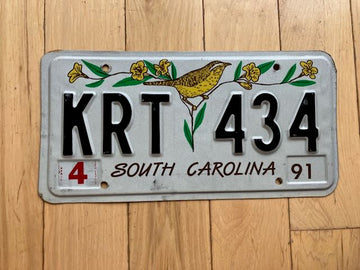 1991 South Carolina License Plate