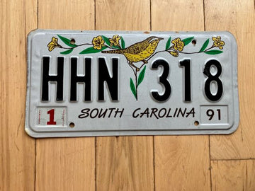 1991 South Carolina License Plate