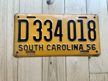 1956 South Carolina License Plate