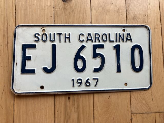 1967 South Carolina License Plate