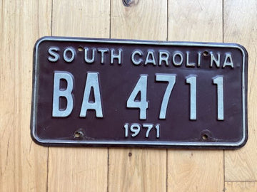 1971 South Carolina License Plate