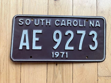 1971 South Carolina License Plate