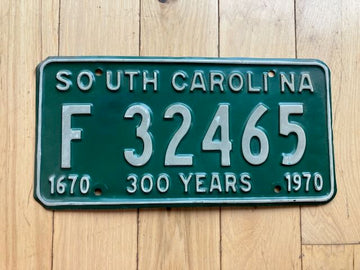 1970 South Carolina License Plate