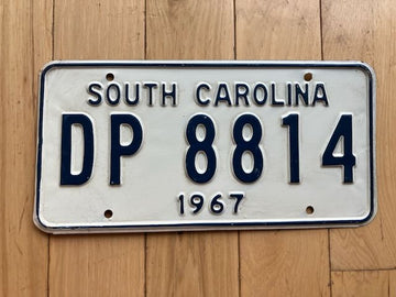 1967 South Carolina License Plate