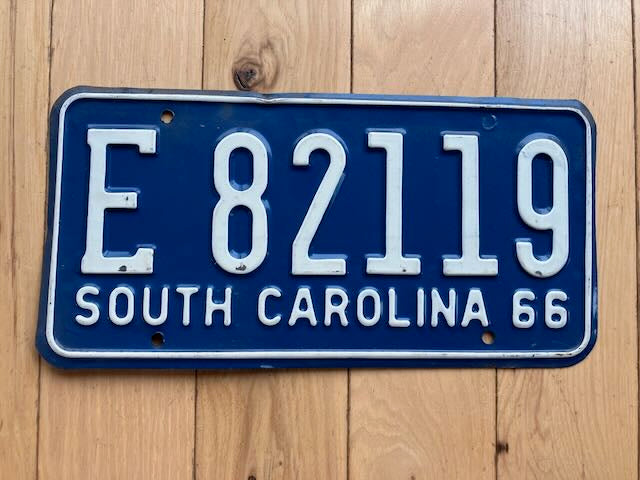 1966 South Carolina License Plate