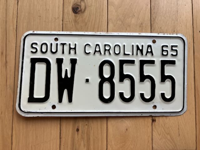 1965 South Carolina License Plate