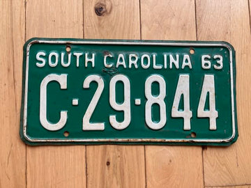 1963 South Carolina License Plate