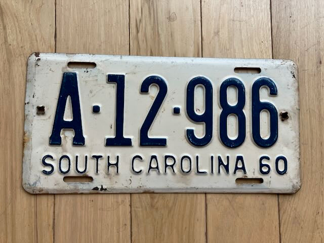 1960 South Carolina License Plate